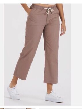 Vuori Ripstop Wide-Leg Pant Womens XL Rose Tan Hazel High-Rise Athletic Hiking